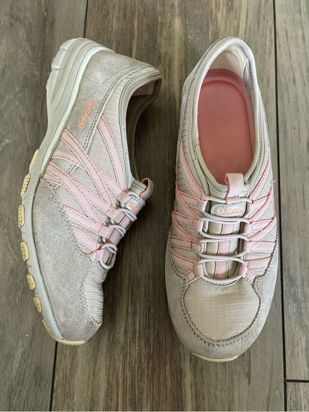 Skechers Sport Women's Conversations Fashion Sneaker Link & Beige size US 6.5